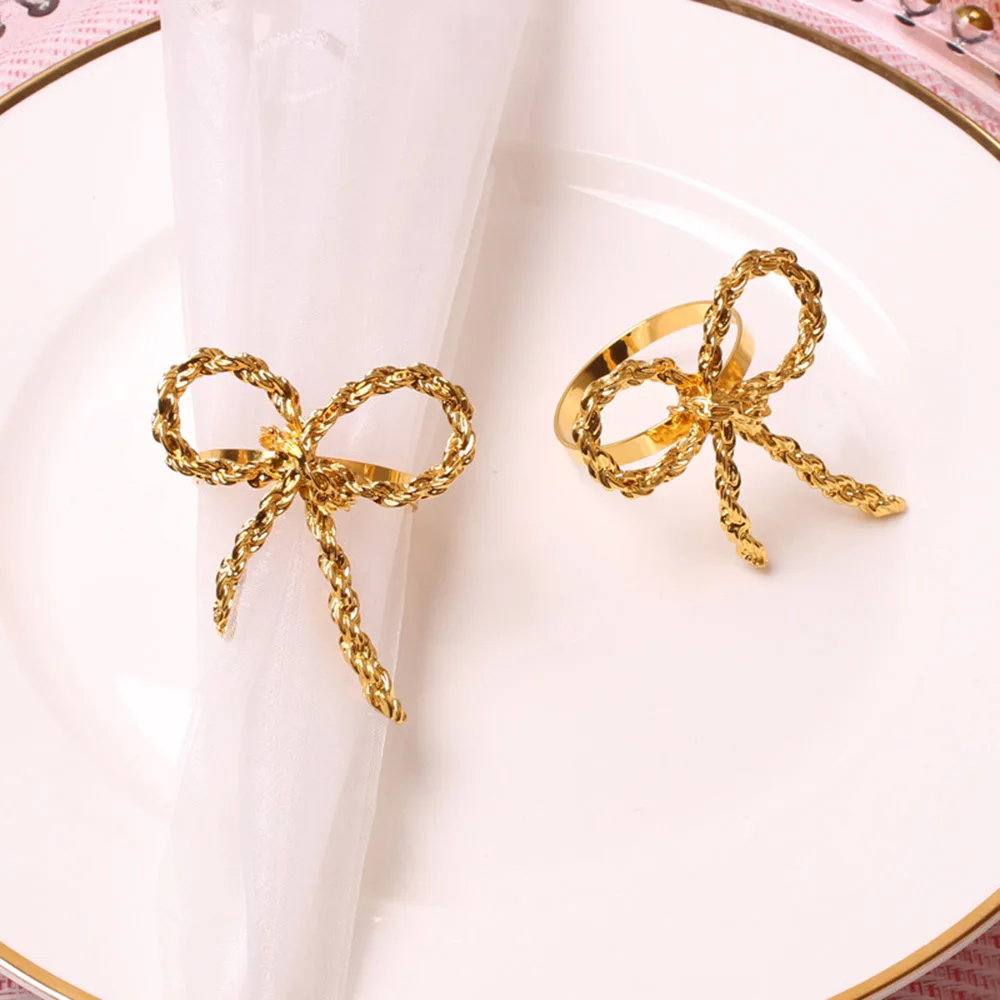 

Metal Bow Napkin Buckle Alloy Napkin Rings For Dinner Parties Wedding Receptions Home Party Tableware Decoration