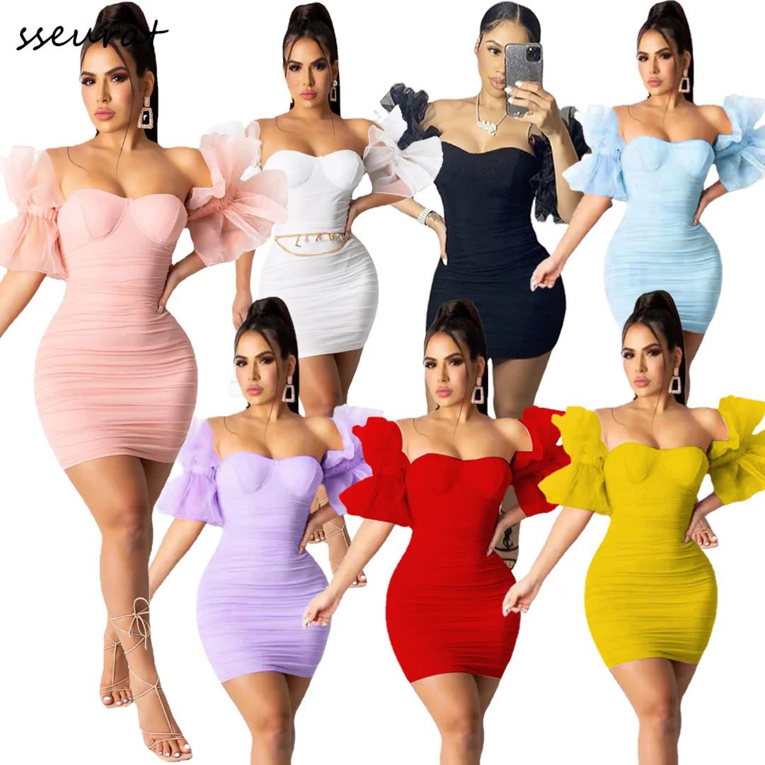 

Женское летнее Сетчатое комбинированное боди с бабочками и открытыми плечами, мини-платье, сексуальное Клубное платье для вечеринки