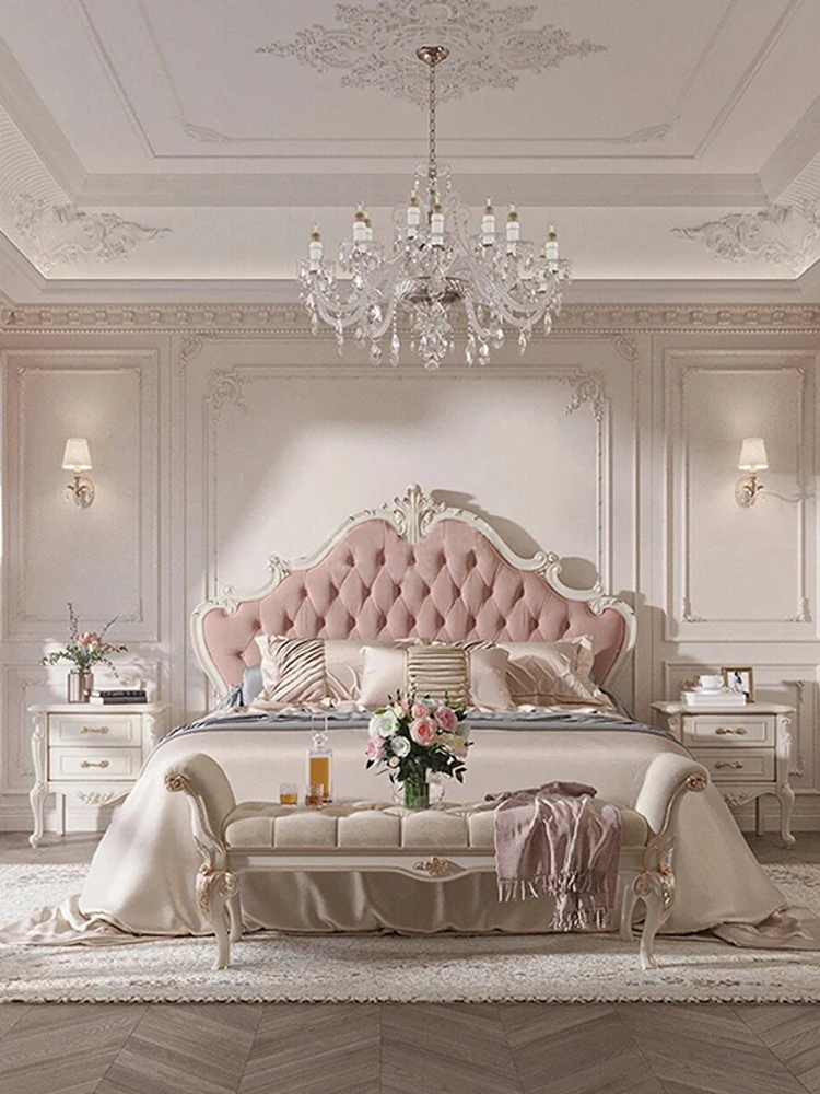 

Кровать для французской принцессы, современная простая Европейская свадебная кровать в американском стиле, роскошная 1,8 м двуспальная кровать, Основная спальня, двуспальная кровать 1,5 на заказ