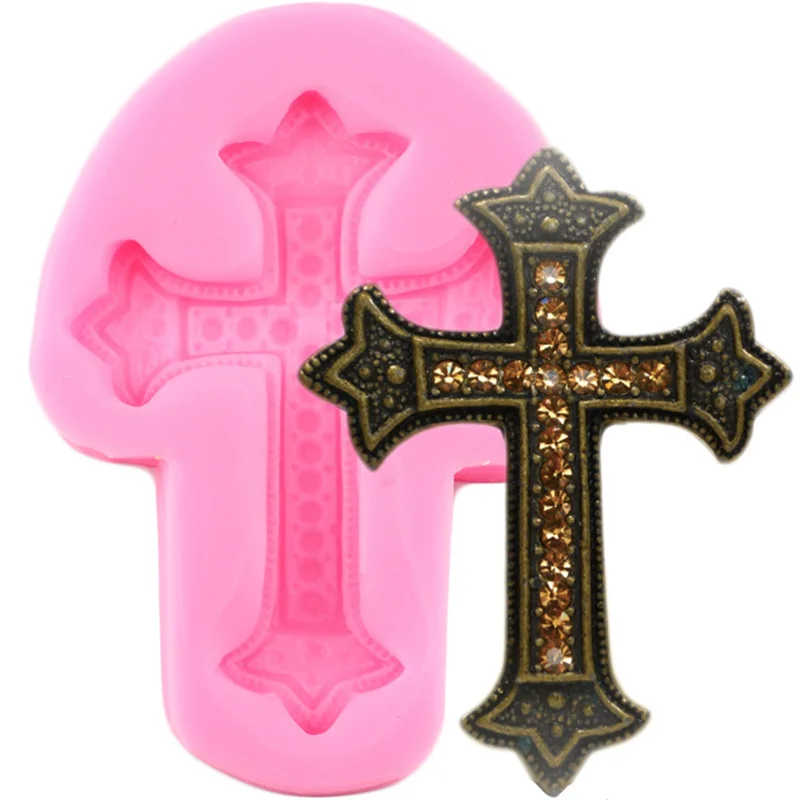

Cross Shape Silicone Mold Chocolate Making Mould Sugarcraft Fondant Cake Decorating Tools Cupcake Topper Resin Clay Candy Molds