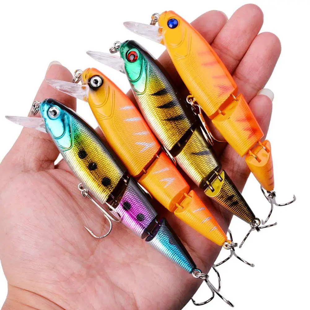 

5pcs 11.5cm/15g 3 Jointed Sections Artificial Fishing Lures Minnow Bait With Box For Fishing Lover