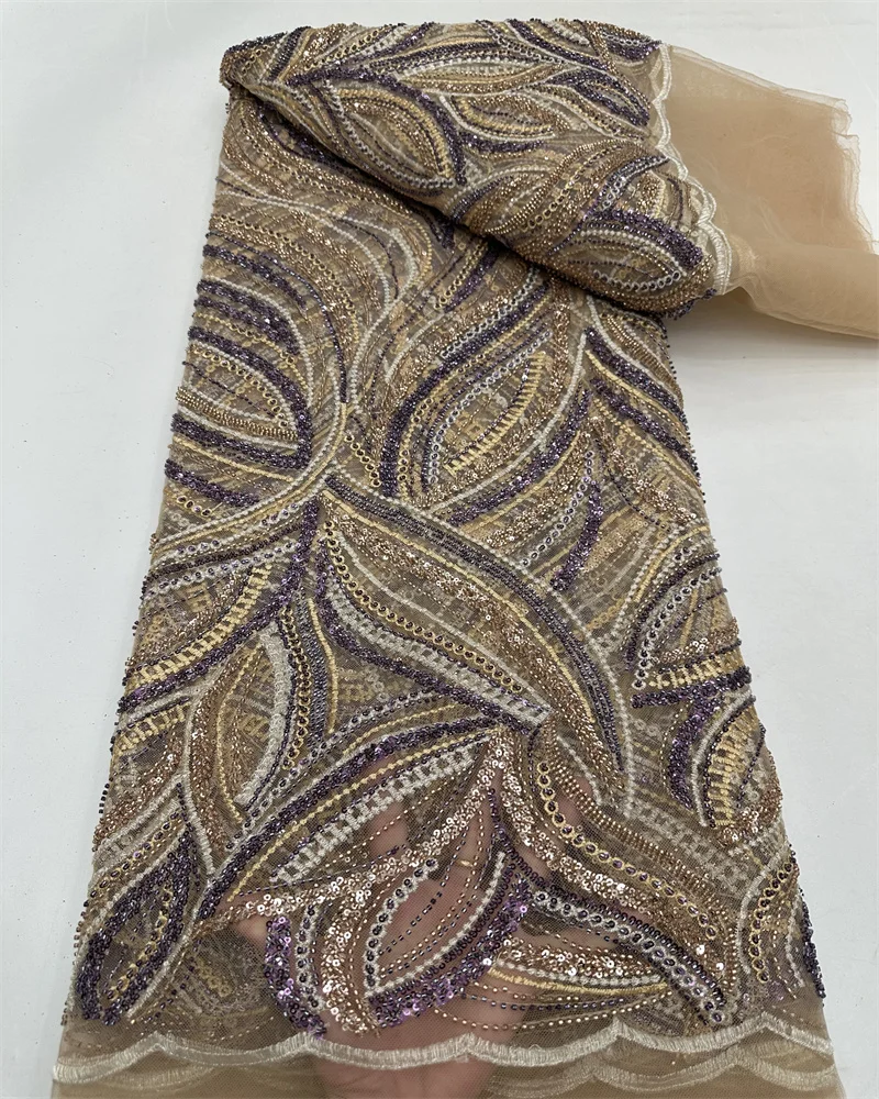 Африканская кружевная ткань с бисером 2025 высокое качество сетчатая для жениха