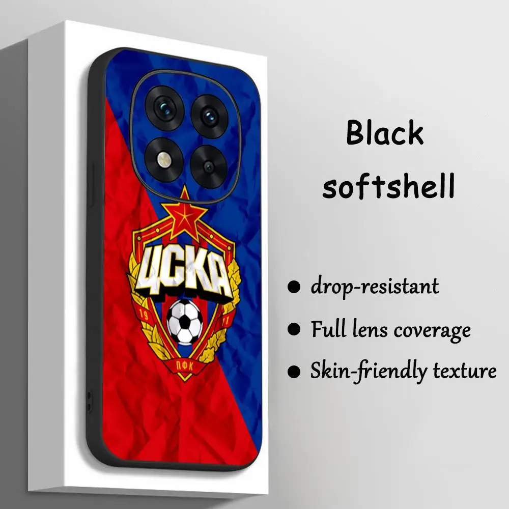 Фото Чехол для телефона с крутым дизайном CSKA Москва для Redmi Note 17 15 14 13 12 11 Pro Plus S 5G, мягкий черный чехол. №1
