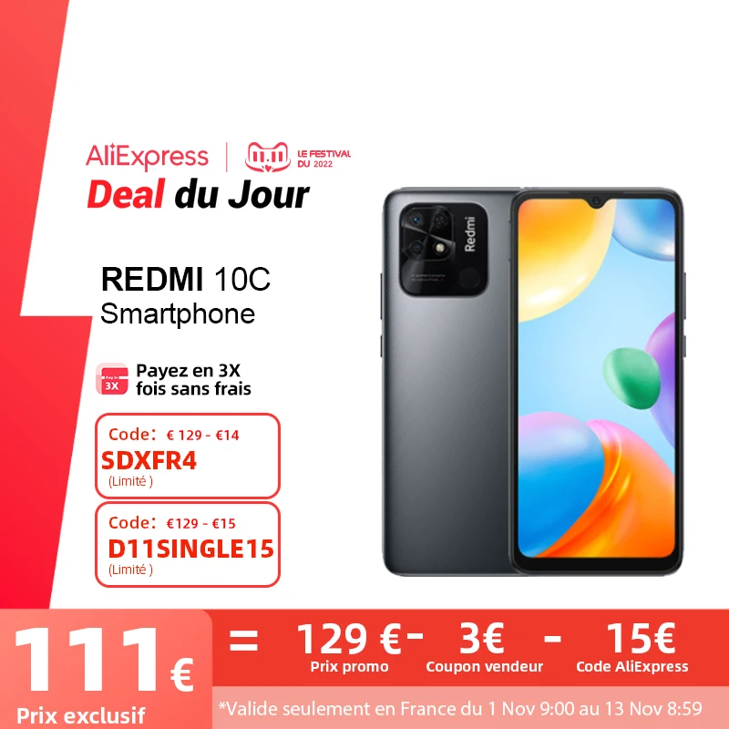 Ceny Globalna Wersja Xiaomi Redmi 10C 4GB 64GB / 4GB 128GB Smartphone Snapdragon 680 Octa Core 6.71
