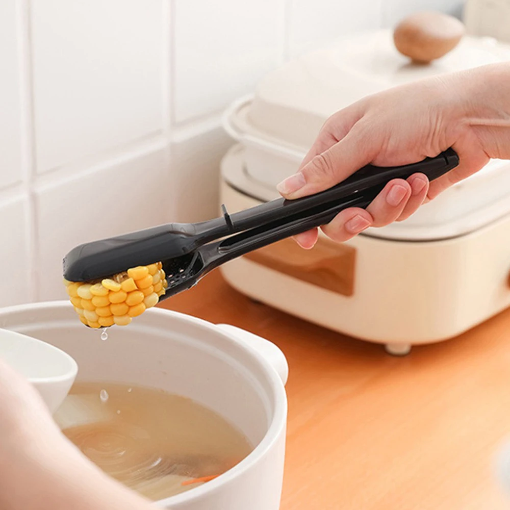 

Multifunctional Food Clip Two-in-One Kitchen Barbecue Food Tongs Steak Bread Clip Detachable Spoon Colander Cooking Accessories