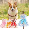 Pet Dress Pet Skirt Two-legged Sweat-absorbent Breathable Colorfast Button Closure Dress Up Floral Printing Princess Style 1