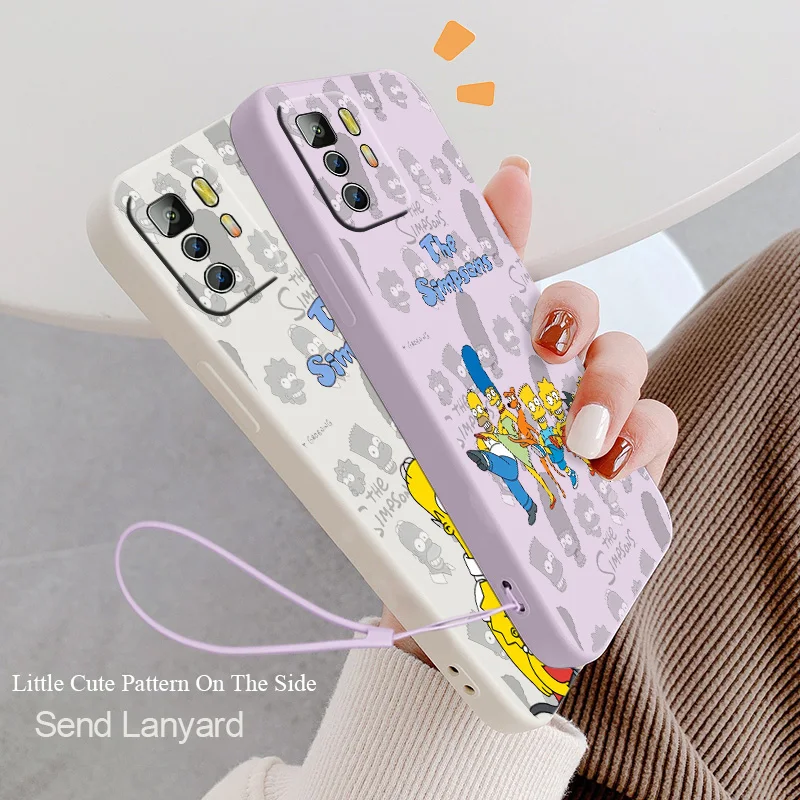 

The Simpsons For Xiaomi Redmi Note 11T 11 11S 10T 10 9T 9S 9 8T 8 7 6 5 Pro Liquid Rope Cover Funda Soft Phone Case Capa