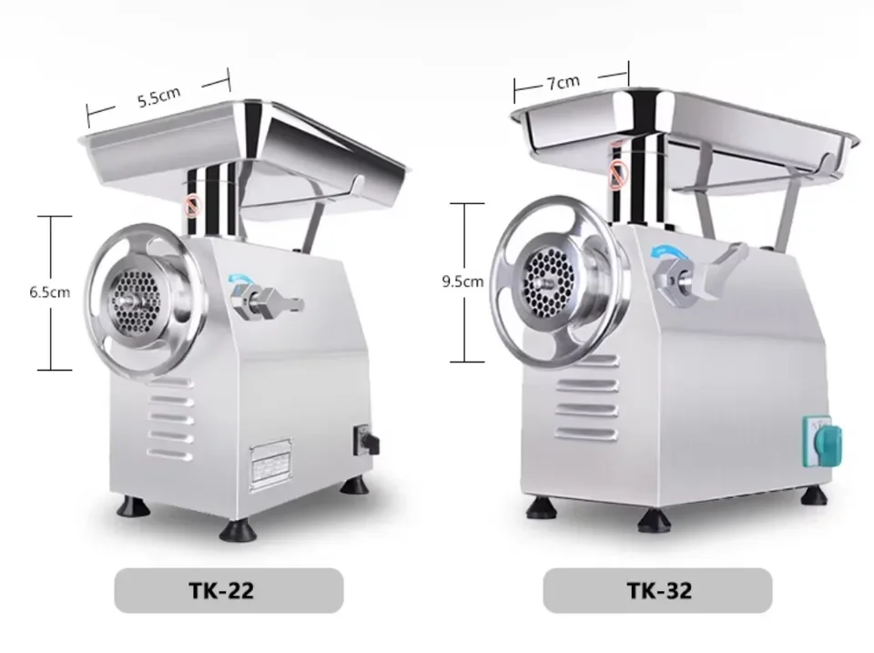 Фото Новая автоматическая электрическая мясорубка для ресторанов TK22 TK32, измельчитель курицы, с питанием от сети, 1500 Вт, 750 Вт, машина для измельчения мяса 1 №2