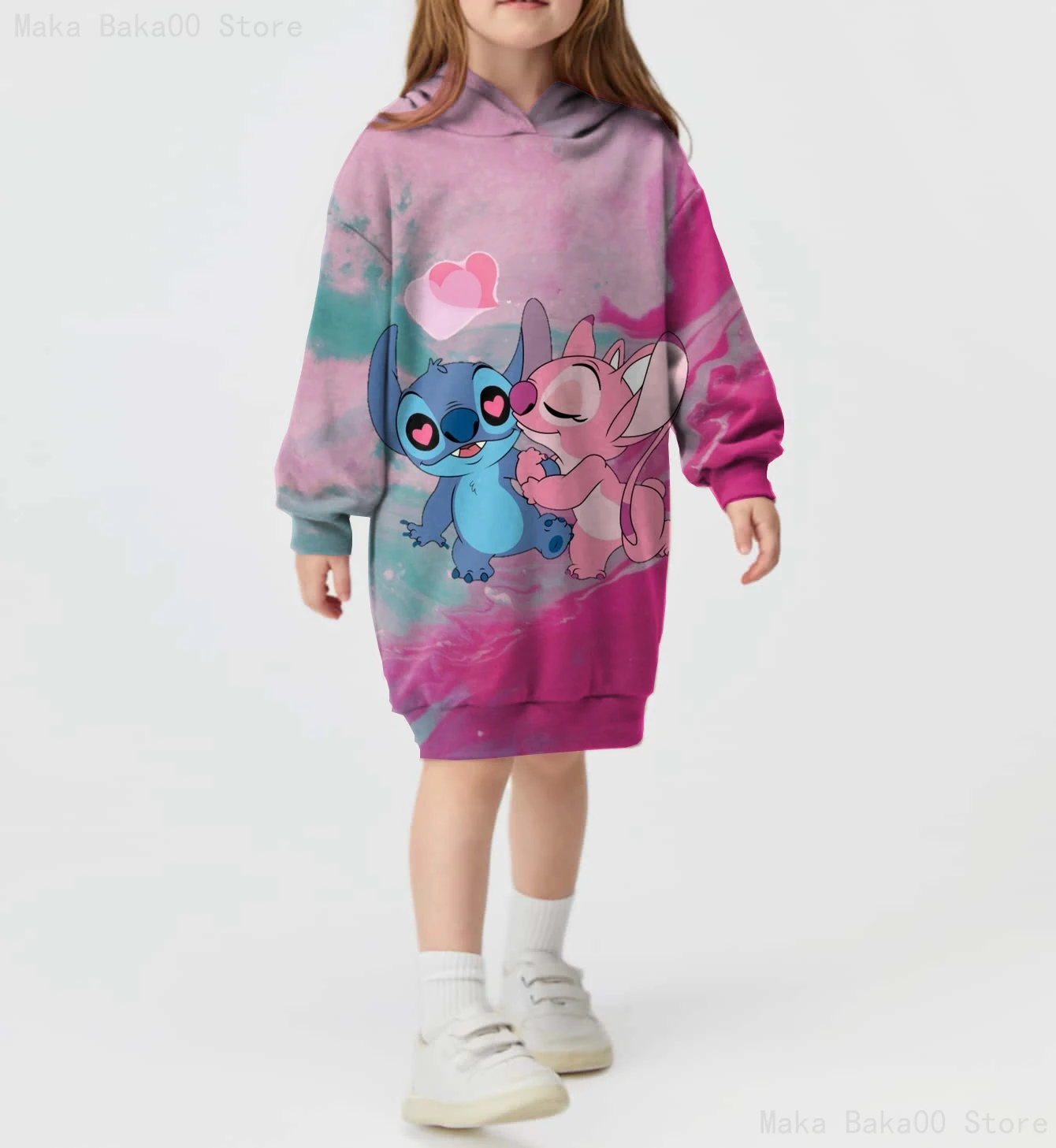 

2023 New Children's Clothing Christmas Sweater Dress Printing Casual Cartoon Sweatshirt Clothing Stitch Girl Hoodie Sweater