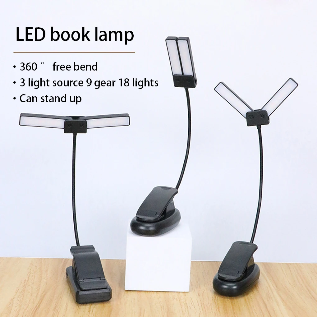

Clip Light Portable Battery Powered Rechargeable Book Reading Table Lamp