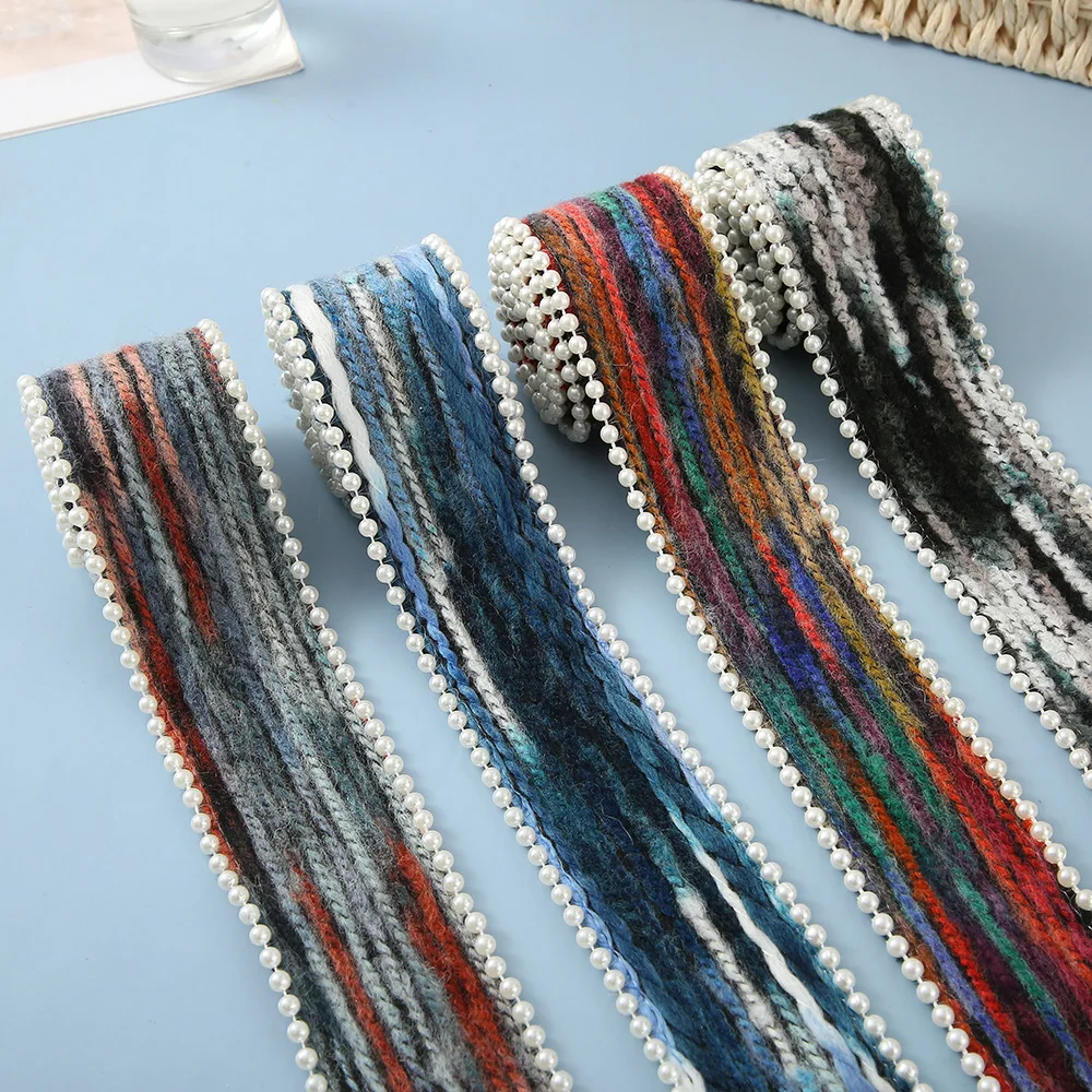 

50MM 50Yards/Roll Stripe Plush Velvet Jacquard Ribbon DIY For Crafts, Hair Bows, Gift Wrapping, Wedding Party Decor,50Yc35466