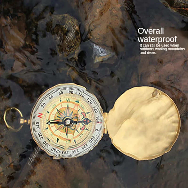 Высококачественный походный Карманный латунный Золотой Компас Портативный