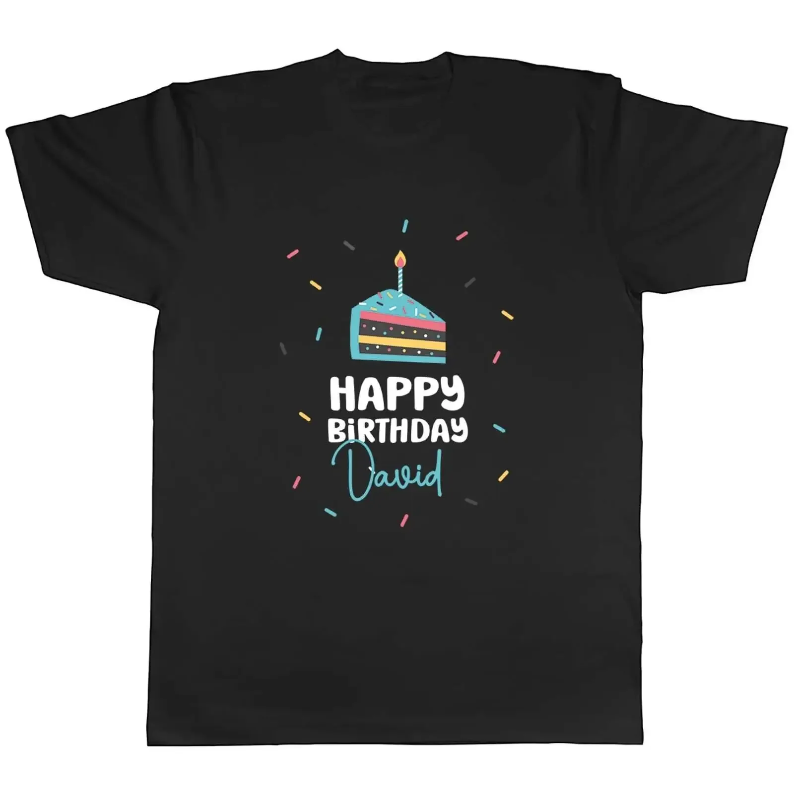 Фото Персонализированная мужская футболка Happy Birthday Feier in Blau, подарок, винтажная, дизайнерская, с эффектом потертости, дышащая, для мужчин №1