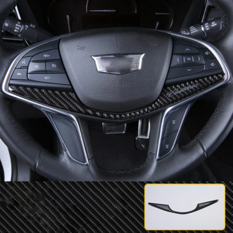 

Для Cadillac XT5 CT6 2016 2017 2018 2019 2020 углеродное волокно Автомобильное рулевое колесо декоративная крышка отделка рамка стикер аксессуары