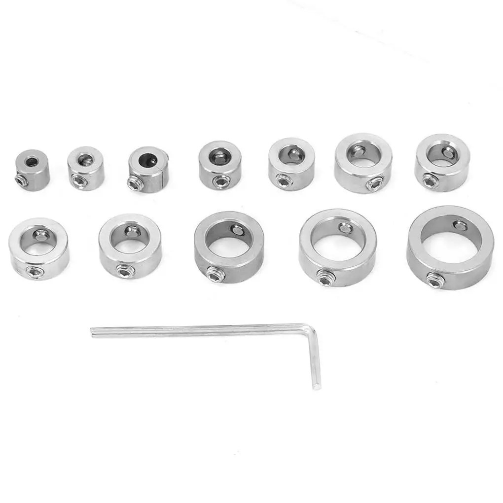 

12pcs 3-16mm Stainless Steel Drill Depth Stop Bit Collar Set Drilling Limit Ring