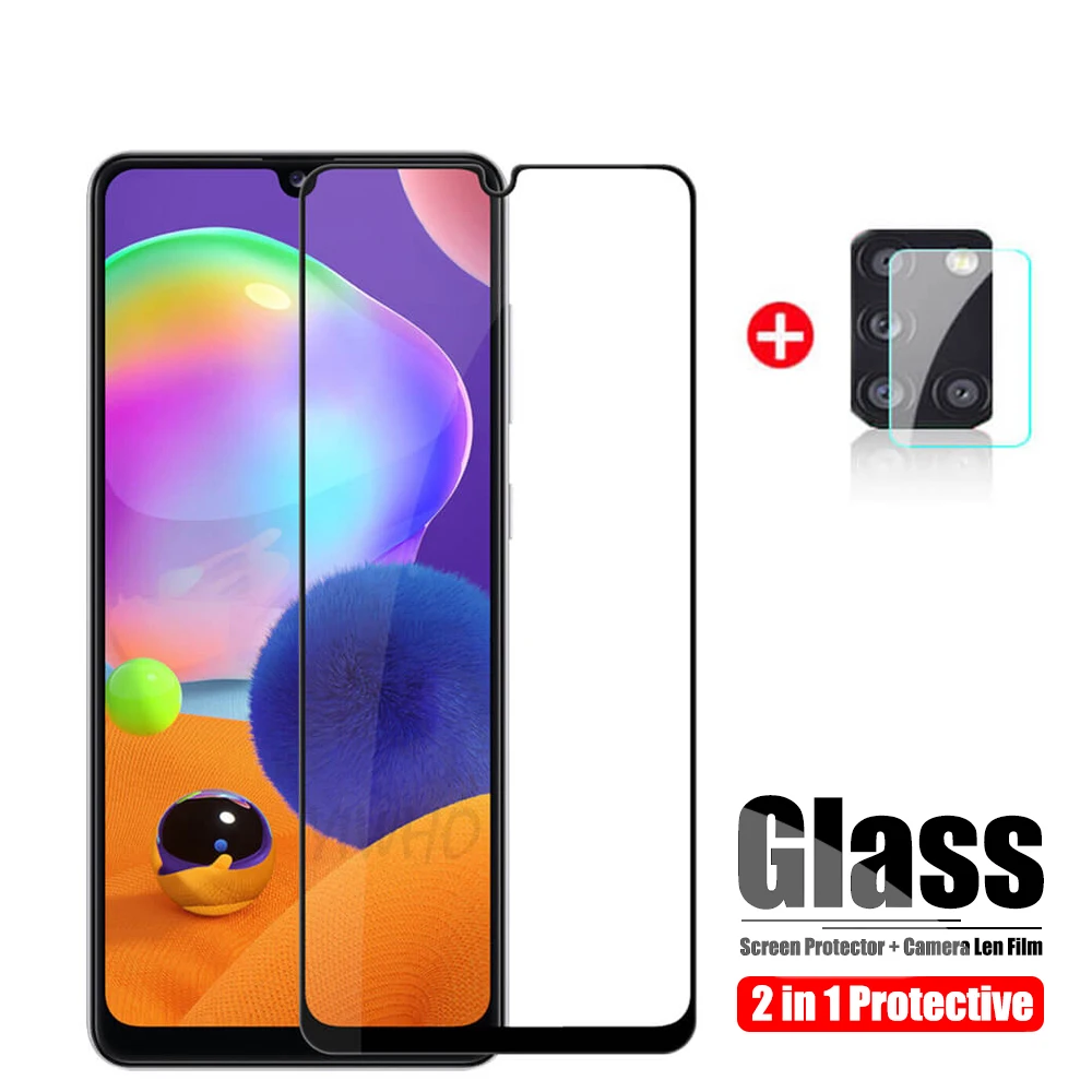 

2 в 1 закаленное защитное стекло для Samsung A41 стекло на Galaxy A31 A21s A21 Защитная пленка для Samsung A 41 31 32s защита для экрана
