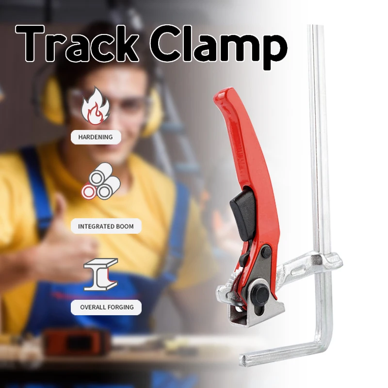 

Tracksaw Clamp Track F Clip Ratchet Table Clamp Quick Release Steel Clamping For Woodworking Desktop Hole Guide Rail System