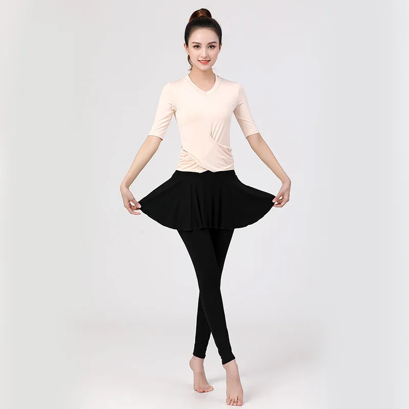 

Adult Women Latin Dance Costume Training Suit 2-piece Set Top And Pants For Ballet Dancing Wear Modern Stand Performance Dress