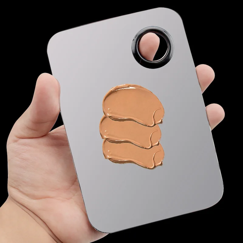 Женская Палитра из нержавеющей стали для смешивания теней век с шпателем цветная