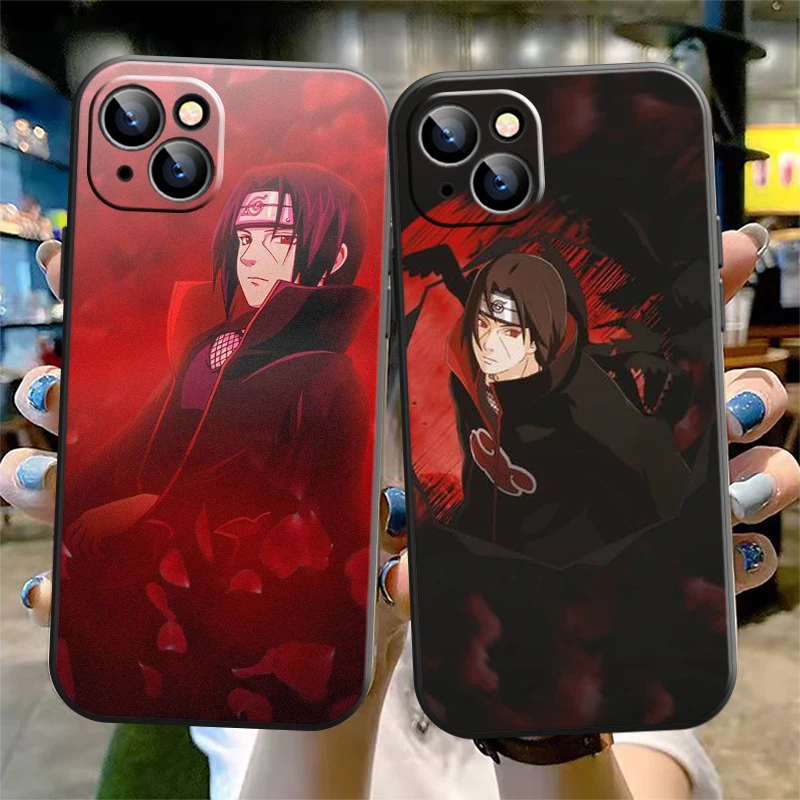 

Japan Anime NARUTO Phone Case For iPhone 13 12 11 Pro 12 13 Mini X XR XS Max SE 6 6s 7 8 Plus Liquid Silicon Funda Black Coque