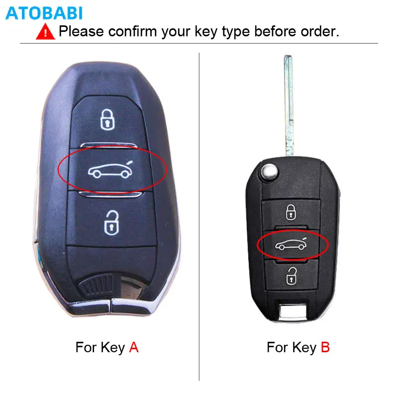 Фото Кожаный чехол для ключей от машины для Peugeot 208 308 508 2008 3008 5008 DS DS4 DS5 Citroen C4 Picasso Opel Corsa, чехол с дистанционными брелоками №2