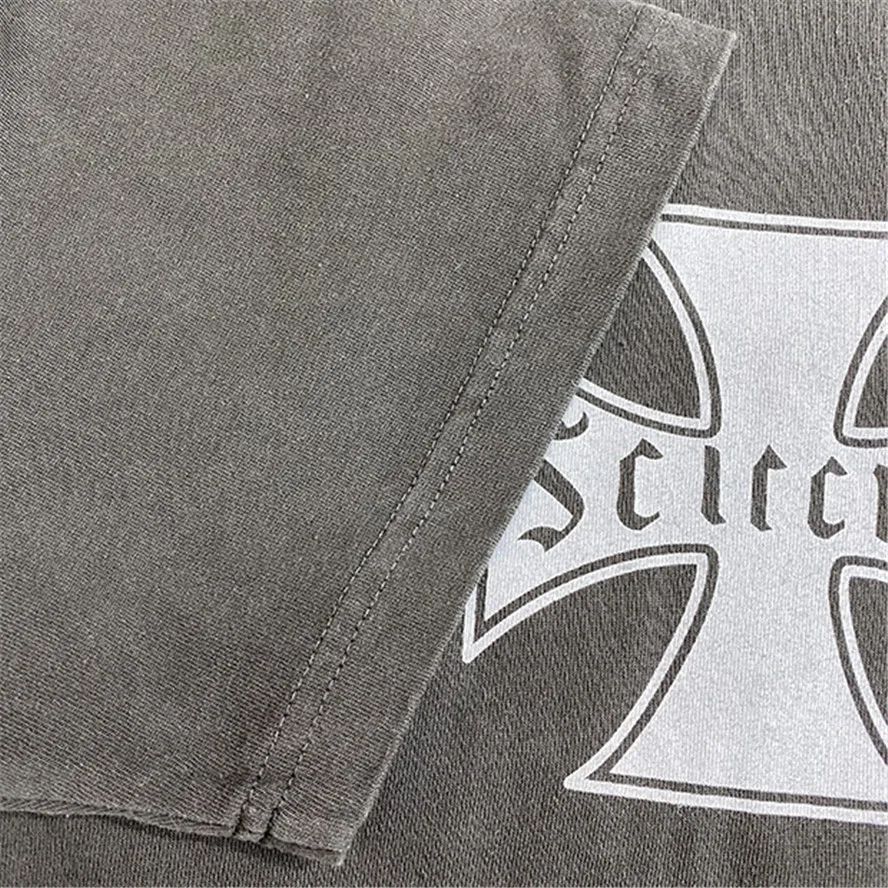 Винтажная серая футболка Askyurself 2022ss для мужчин и женщин майка с принтом коротким