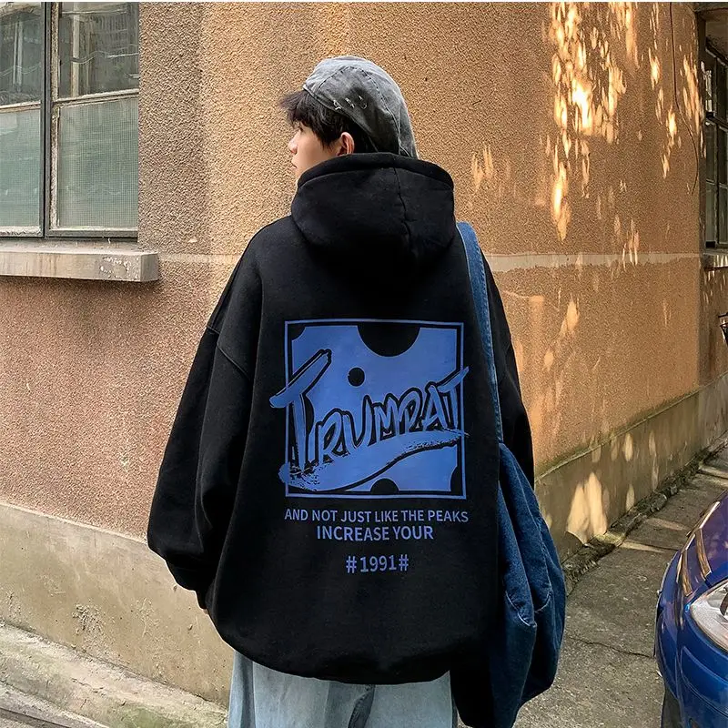 

Мужской утепленный плюшевый свитер, новинка 2023, китайская шикарная Толстовка в стиле Хай-стрит, хип-хоп, одежда, осенне-зимнее свободное модное пальто