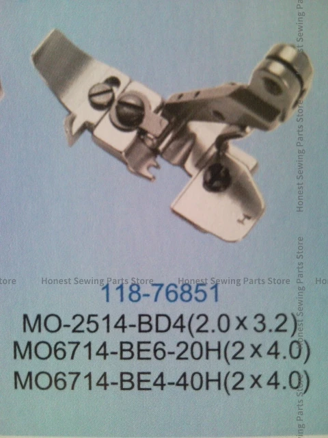 1 шт. 118-76851 прижимная лапка 2x3 2 для промышленной швейной машины Juki MO-2514-BD4