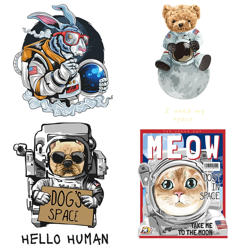 

QCF569 декоративные настенные наклейки с забавными волшебными животными астронавтами для детской спальни, Подарочные наклейки