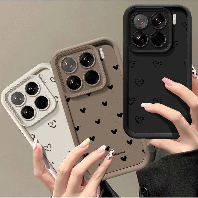 Фото Минималистичный матовый чехол Love Heat для Xiaomi 15T Pro 14T POCO X7 X3 X5 X6 F5 F3 X5 F7 M7 M3 M6 Pro F8 15 Ultra 5G, силиконовый чехол №1