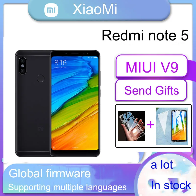 

Xiaomi Redmi note 5 4g 64g smartphone snapdragon 636 2160*1080 5.99 HD screen 13.0MP cameraRandom color with gift