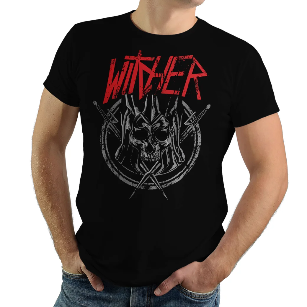 

Witcher The Wild End Video Game Geralt of Rivia Slayer Men's New T-Shirt