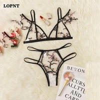 lopnt sexy bralette 34 cup bra sets underwear for women wire free thin lingerie set breathable comfortable intimates bras set