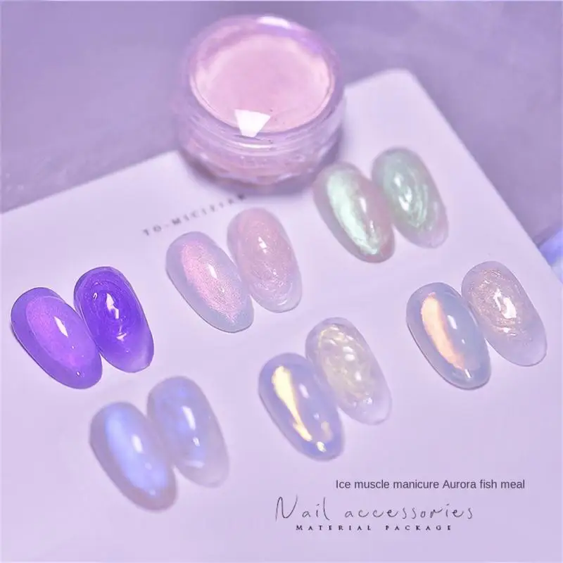 

6colors Shimmer Mermaid Chrome Nail Glitter Ice Powder Aurora Nail Powder Powder Pigment Whitening Nails Decoration Manicure