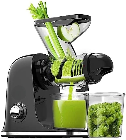 

Slow Masticating Juicer Machines, Dual Feed Chute Cold Press Juicer, Compact Juice Extractor Maker, Easy to Clean, Quiet Motor &