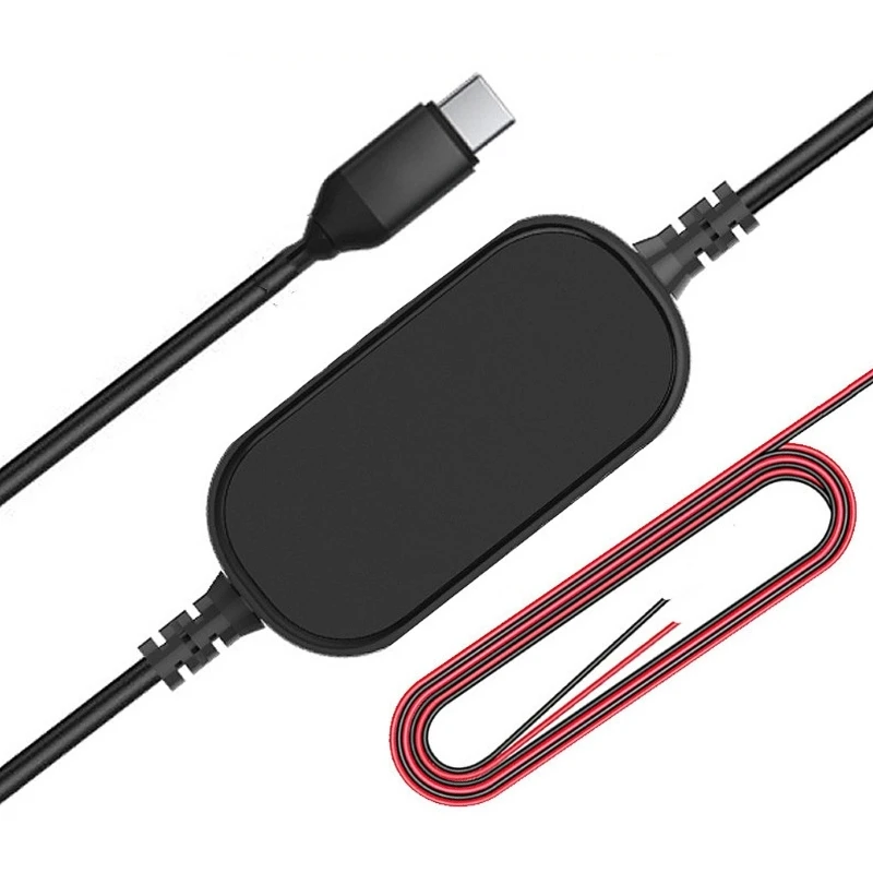 Кабель для автомобильной зарядки с жестким проводом Type-C 12V 24V до 5V 2A Автоматическая зарядка для видеорегистратора