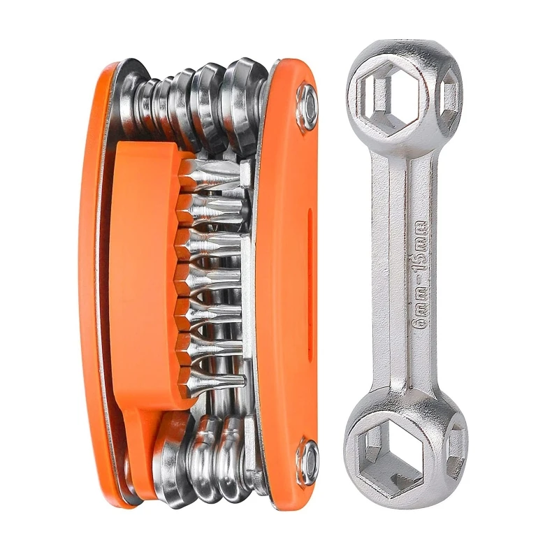 

Bicycle Checker Indicator Repair Tool Multi-function Tool Portable Bicycle Mechanic Fix Tools 20 In 1