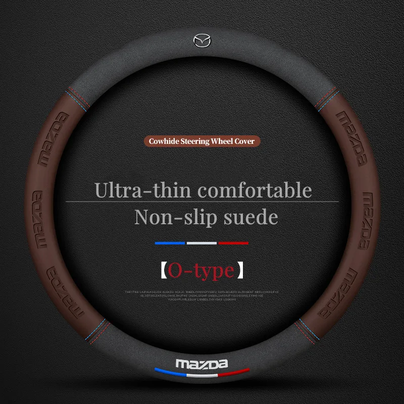 

Suede Car Steering Wheel Non-Slip Cover Suitable for Mazda 2 3 6 Atenza Axela Demio CX-5 CX3 CX7 CX-9 CX-4 CX-8 Car Accessories