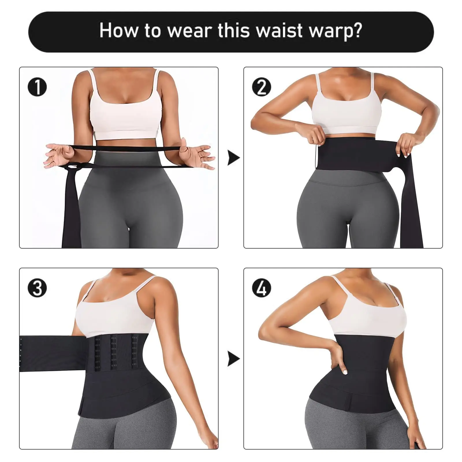 Waist Trainer Belt for Women Waist Bandage Wraps Tummy Sweat Wrap Plus Size Belly Body Shaper Workout Waist Trimmer Belt Daily