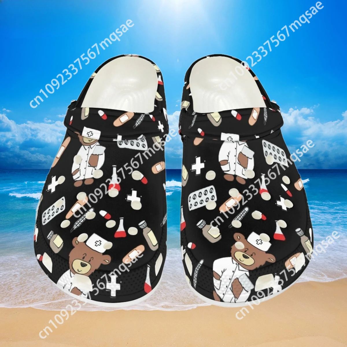 Сабо для медсестер на заказ обувь плоской подошве пляжные полые сандалии