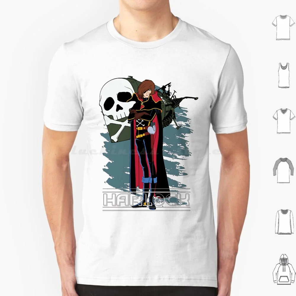 

Футболка под моим флагом для мужчин, женщин, мужчин и детей, 6Xl, винтажный гейк 70S, крутая манга, космос, пират, Scifi, харлок, мультфильм, ретро, капитан харлок