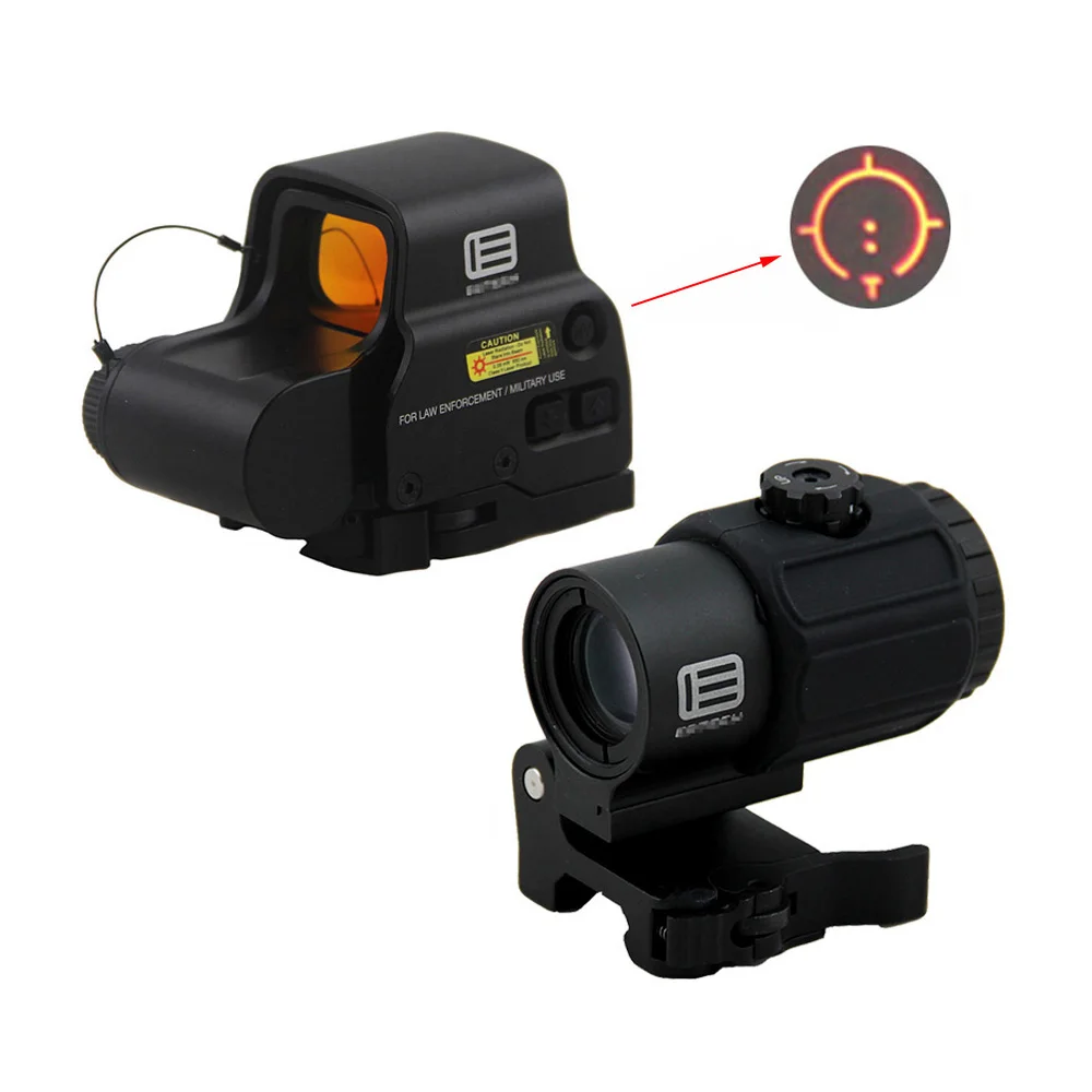 

558 Holographic Red Dot Scope Red Coating Sight With G43 Magnifier Combo Hunting Rifle 558 T-dot Scope and G43 3X Magnifier