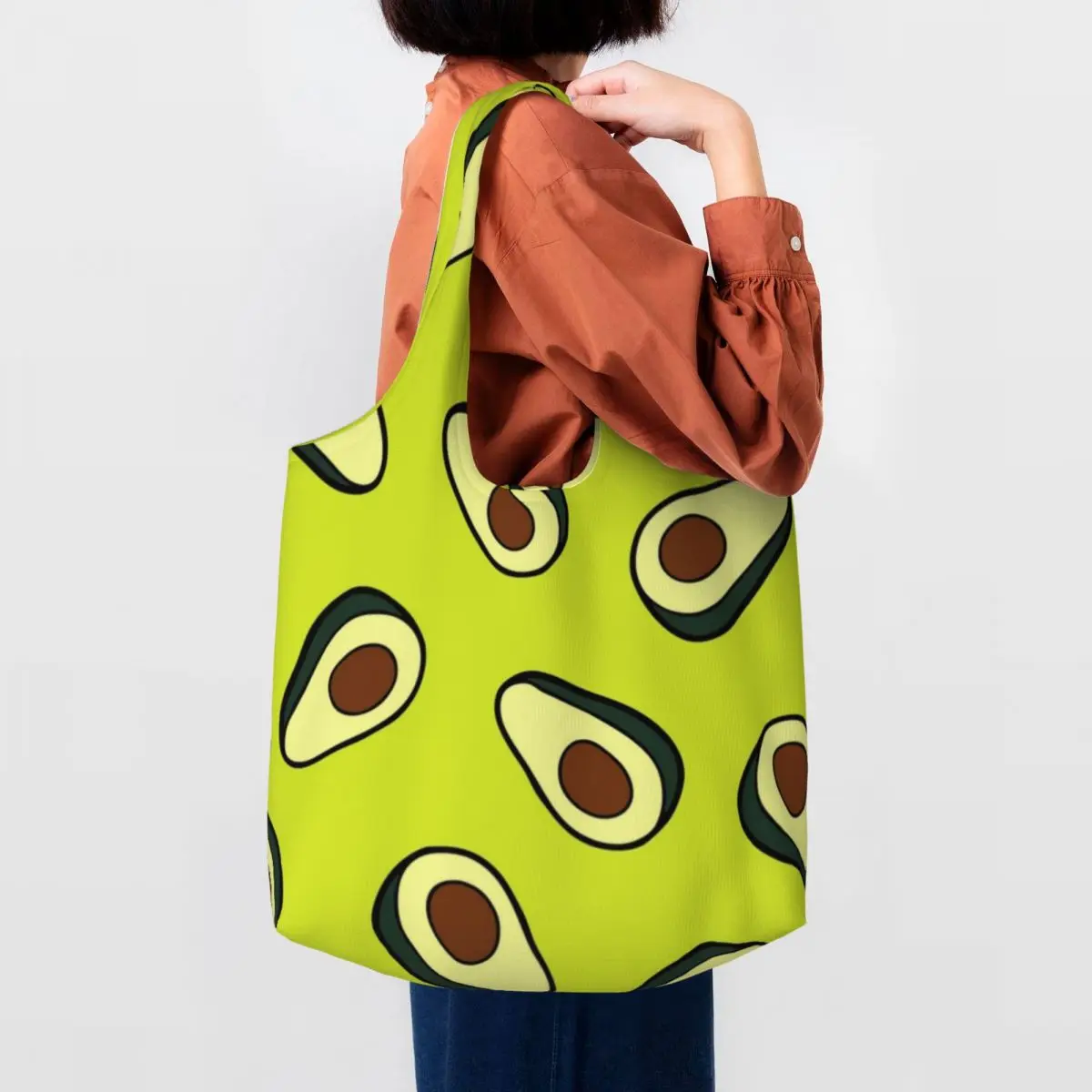 

Сумка-шоппер с рисунком авокадо, хипстерские женские сумки с принтом зеленого фрукта, стильная тканевая дорожная сумка-тоут на плечо