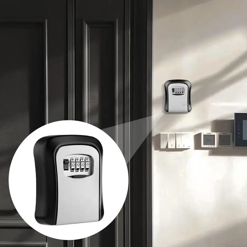 Ящик для хранения ключей 4-значная комбинация уличный запасной ключ ящик