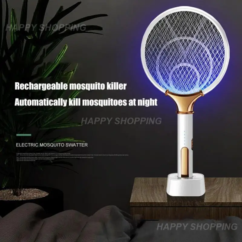 

1200mAh Electric Mosquito Swatter USB Rechargeable LED Silent Anti Fly Bug Zapper Killer Trap Insect Home Outdoor Accessories