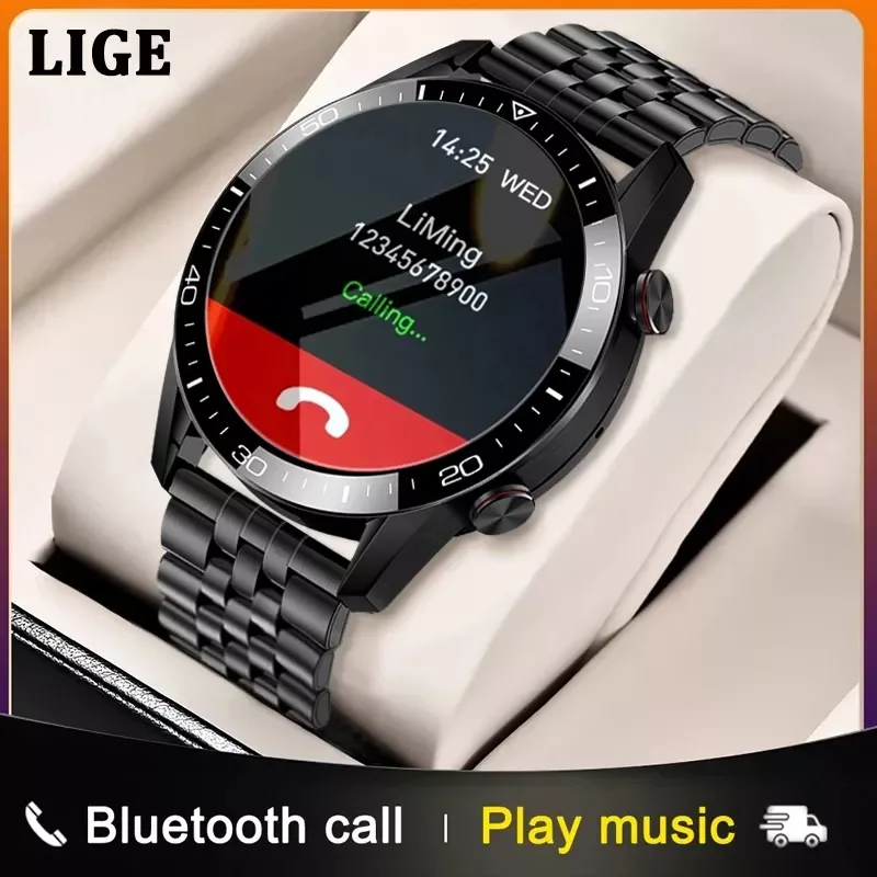 

2021LIGE New Smart Watch Men Screen Heart Rate Monitor Blood Pressure Fitness tracker Sport Watch IP68waterproof Smartwatch+Box