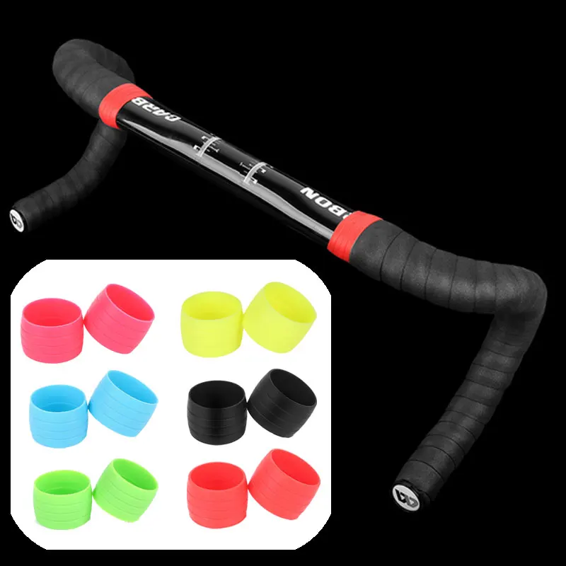 

2pcs Silicone Bicycle Handlebar Tape plug Fixed Ring Road Bike Shift Handle Protection Cover Non-Slip Cycling Accessories