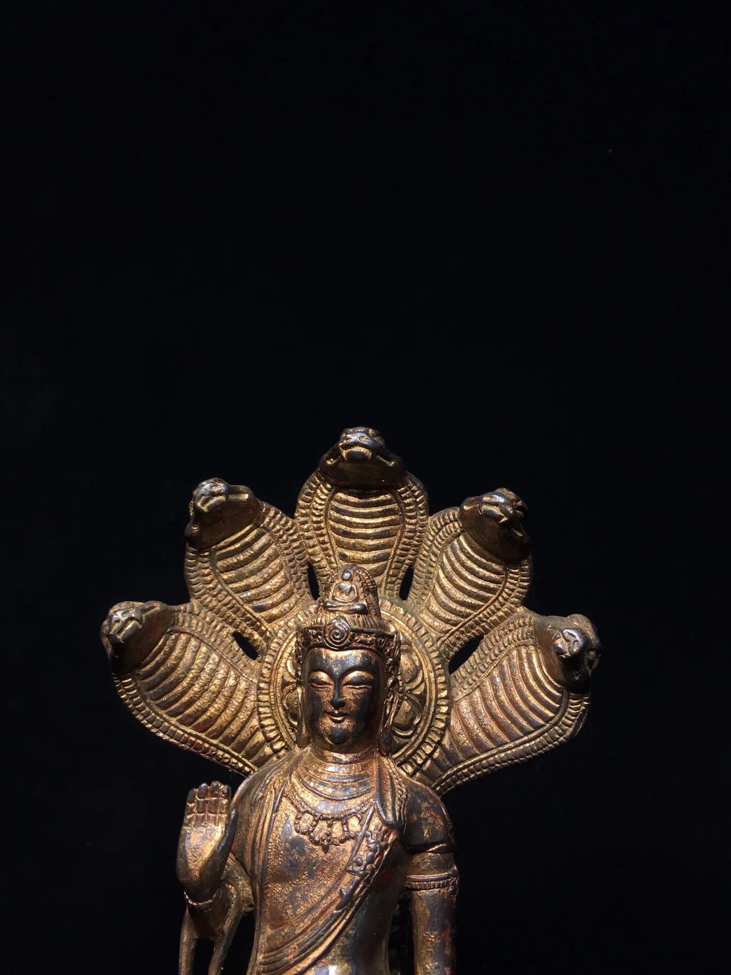 10-дюймовая коллекция тибетского храма старая бронза киноварь грязь золото