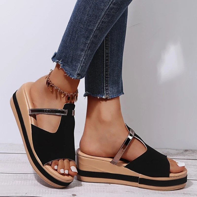 

Women Wedges Sandals Slip on Slippers Platform Sandalias Open Toe Flip Flop Sandalias Mujer Comodas Chinelo Feminino