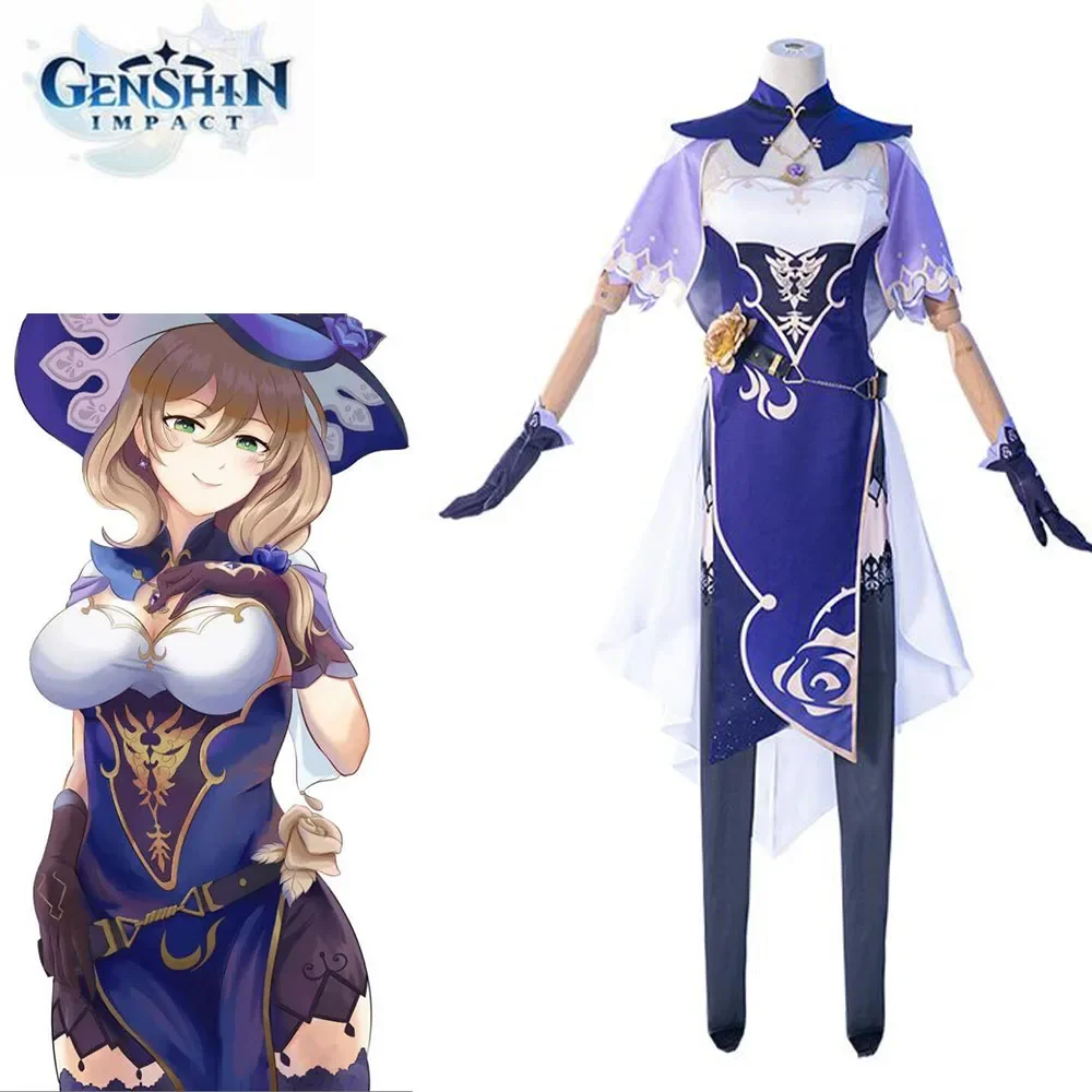 Игры Genshin Impact Mondstadt Lisa Outfit Аниме Настроить костюмы для косплея на Хэллоуин